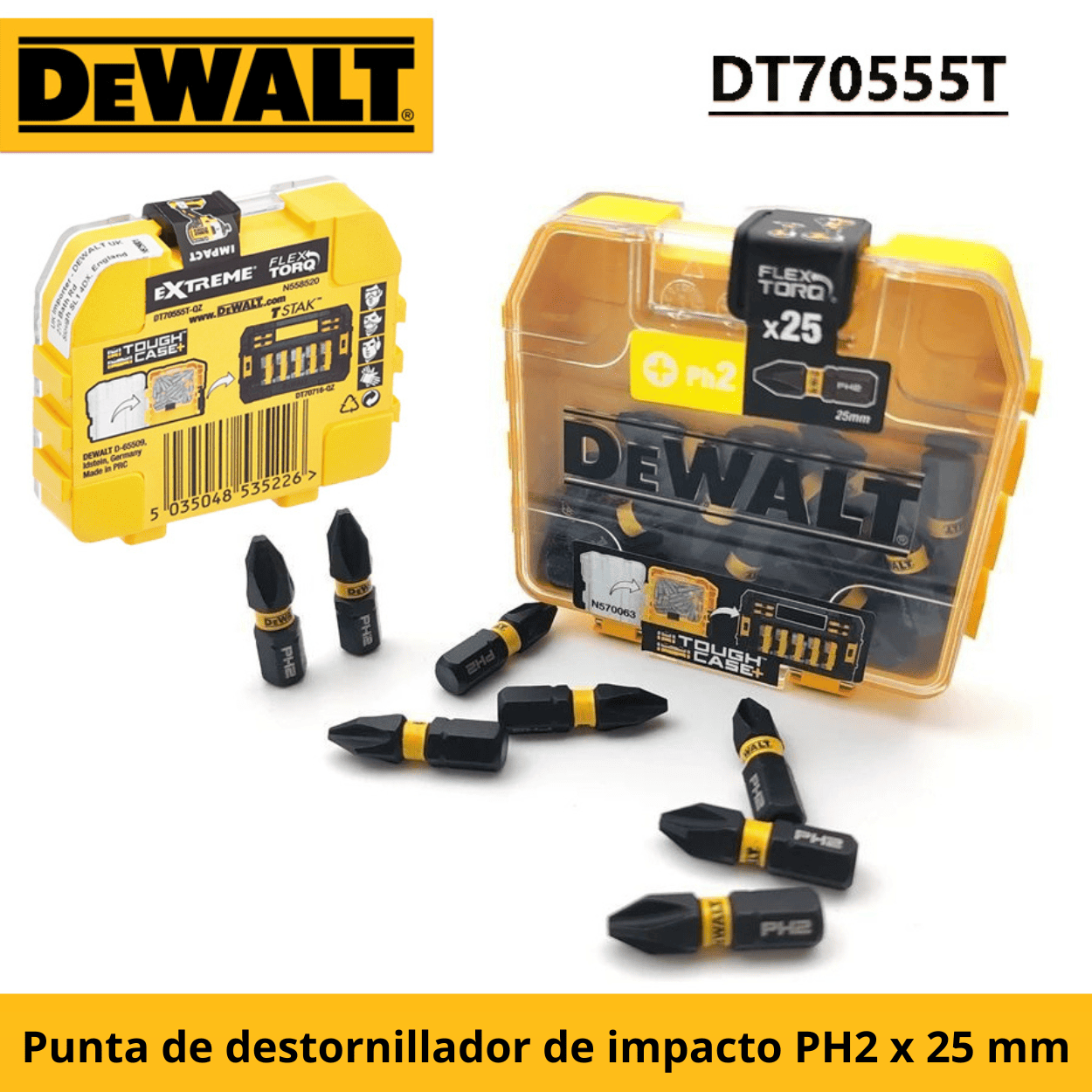 Punta de Impacto PH2 x 25 mm DEWALT FLEXTOR