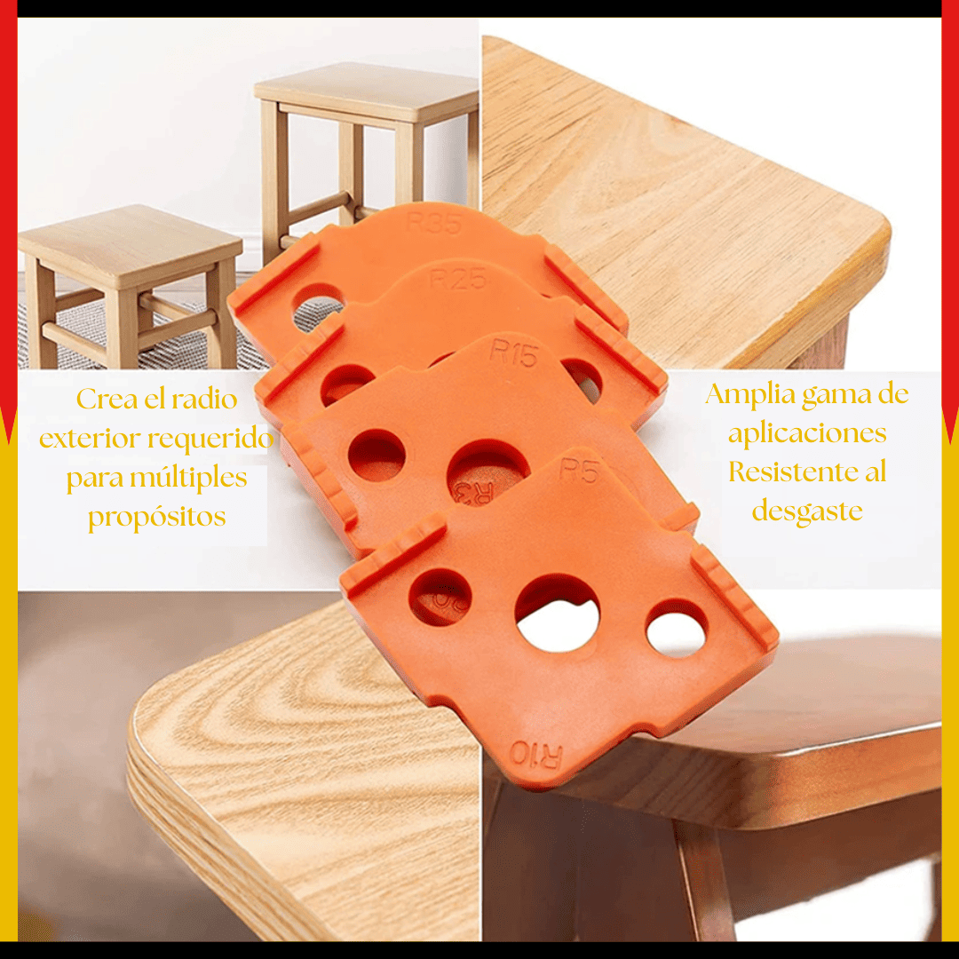Plantilla para Bordes de Esquinas Set 4 Pcs – R5 a R40 en ABS de Alta Resistencia