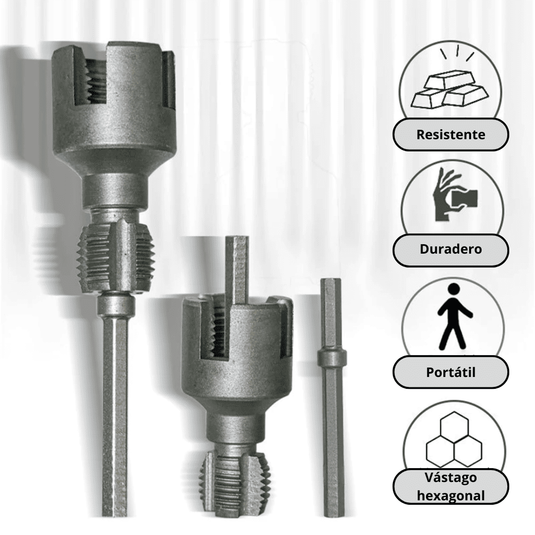 Tarraja  1/2” y 3/4” para Tubos PVC – Rosca Interna y Externa Compatible con Taladro