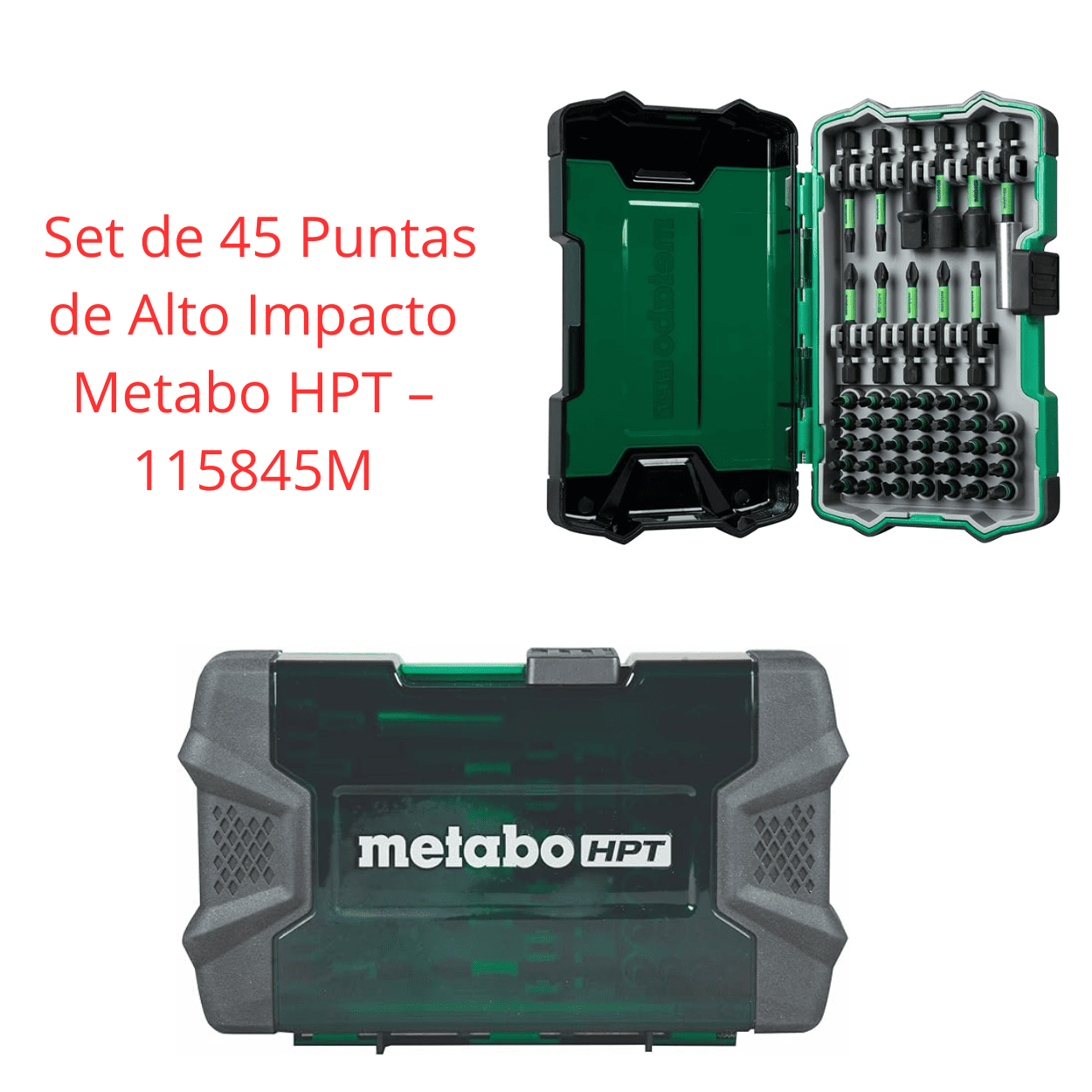Set de 45 Puntas de Alto Impacto Metabo HPT – 115845M