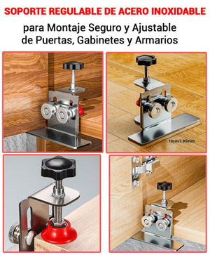 Soporte de Montaje en Acero Inoxidable, Regulable para Puertas, Gabinetes y Armarios