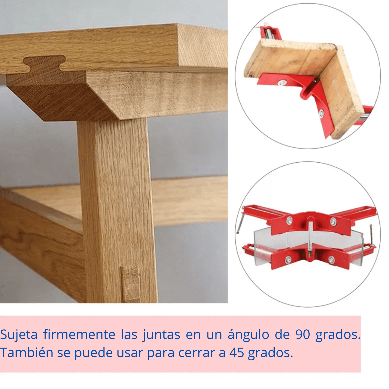 Prensa Esquinera de 90° - Aluminio – Clip Ajustable para Marcos y Carpintería