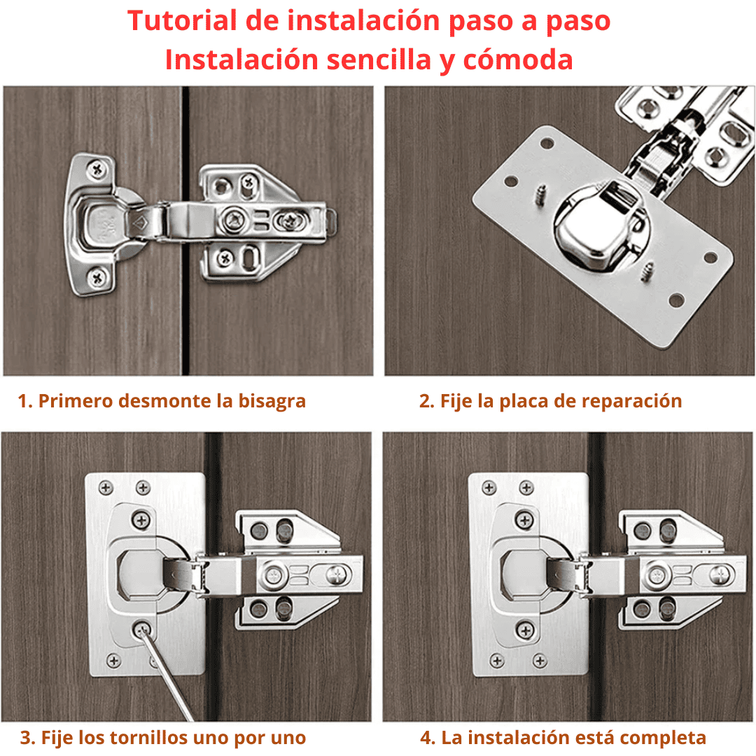 Par de Placas de Reparación para Bisagras Cangrejo – Refuerzo Rápido y Duradero