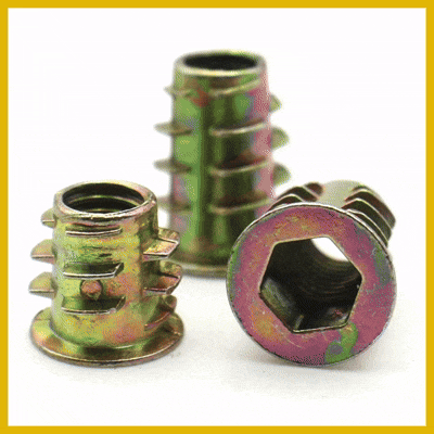 Tuercas de Inserción Roscadas – M6, M8 y M10 con Cabeza Hexagonal y Brida