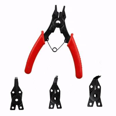 Alicate Pinza Saca Seguro Multiuso 4 en 1 – Para Anillos Internos y Externos con Cambio Rápido